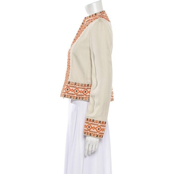 TORY BURCH Orange Embroidered Evening Jacket US 2 - Picture 5 of 12